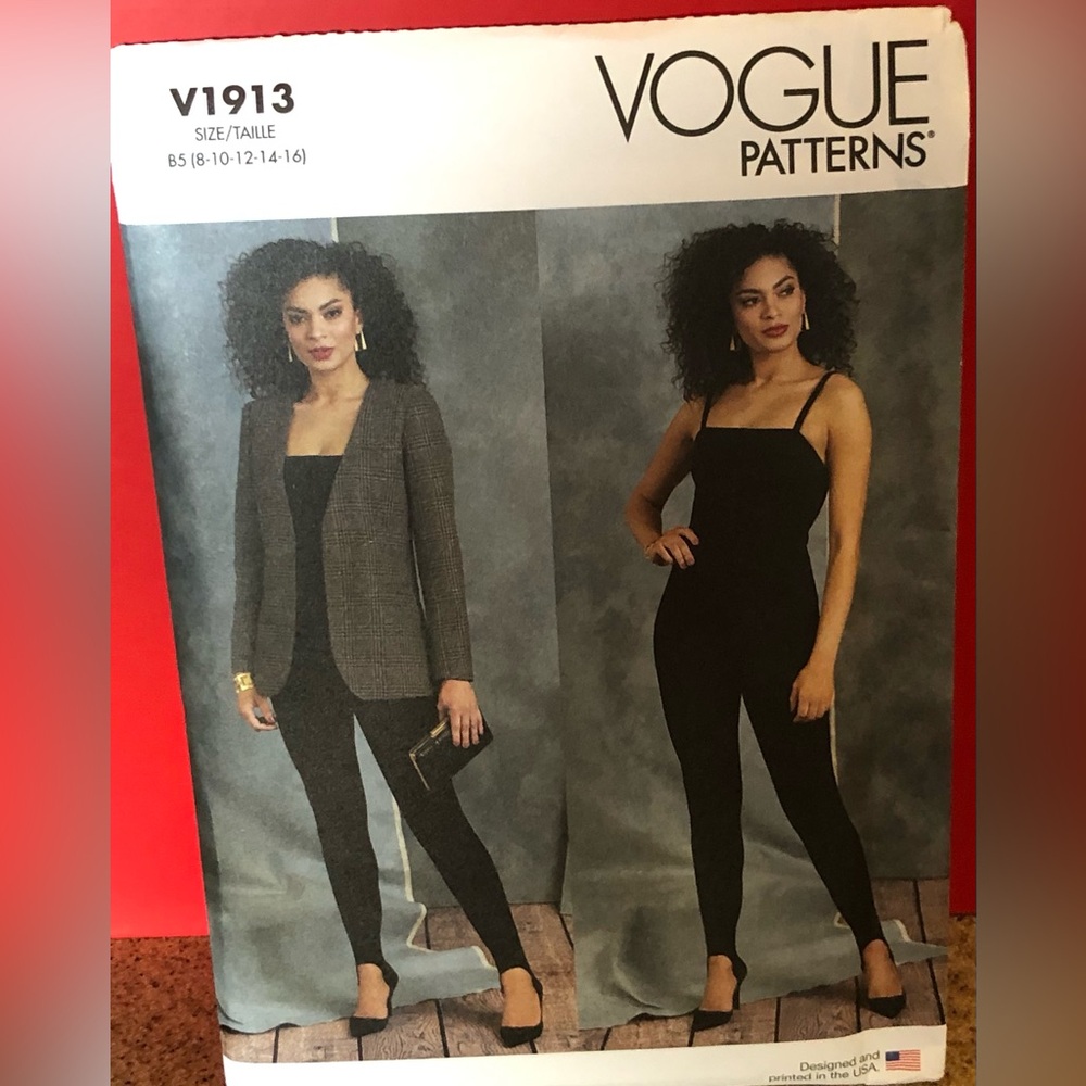 VOGUE PATTERN 1913 JUMPSUITS BLAZER MISSES SIZES 8 10 12 14 16 UNCUT